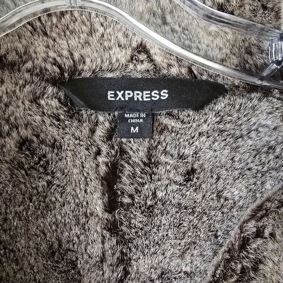 Express Leather Patchwork Faux Sherpa lined Penny Lane long coat Size‎ M Y2K Vtg - Picture 6 of 9